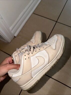 Nike Low-Top Sneakers in Cream and White